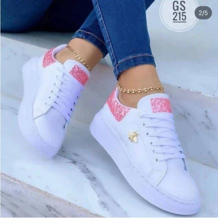 Large size women's thick sole casual single upper small bee decoration_voghion.com