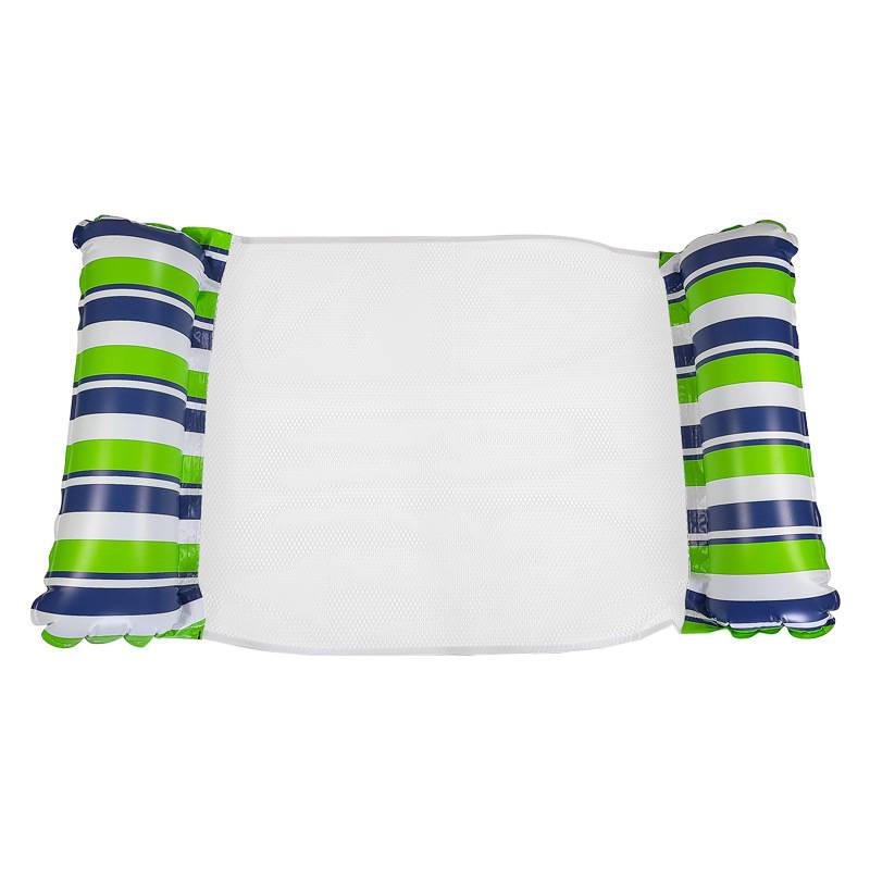 Esteira flutuante inflável de 3 tubos com encosto de malha dobrável, boia de piscina para adultos, jangada resistente para piscina de praia e lago_voghion.com