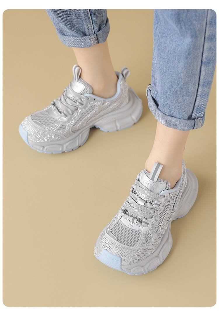 Cameido Women's Silver Ultra-Fine Round-Toed Casual Shoes For Daily Commuting_voghion.com