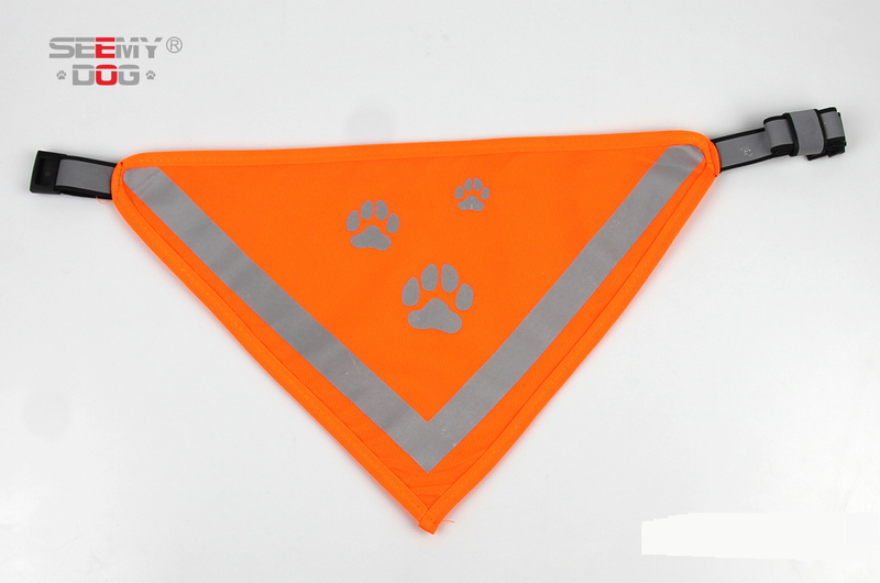 Pet Products Reflecterende sjaal voor huisdieren, hoge zichtbaarheid, verstelbare elastische halsband met drukknoopsluiting, regenboog reflecterende strepen, veilige zachte polyesterstof_voghion.com