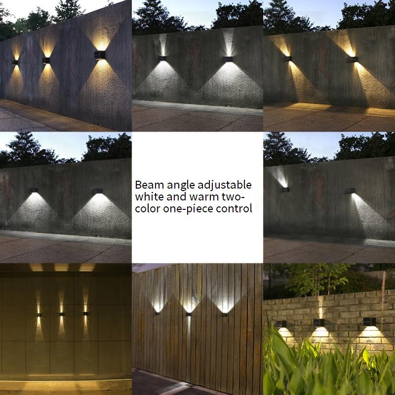 Solar Wall Light Outdoor, 6+6 LED Adjustable Garden Lights With Warm White Light, Waterproof Landscape Lighting For Patio, Yard, Fence, Villa_voghion.com