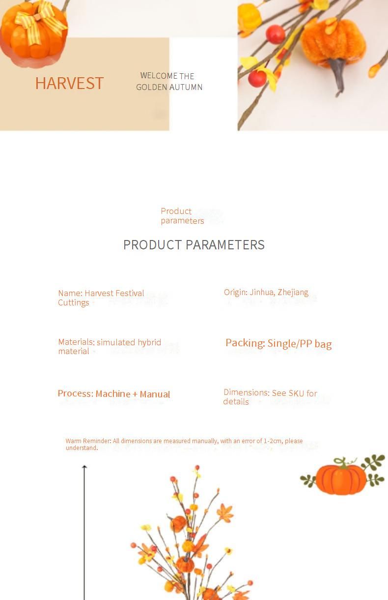 Halloween Decorations Autumn Maple Leaf Pumpkin Cuttings Bouquet Bunch Ghost Festival Home Party Decorations_voghion.com