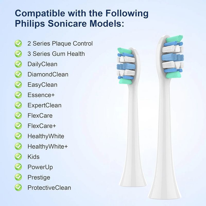 4 Pcs Brush Heads Compatible With Philips Sonicare Electric Toothbrush, Replacement Electric Brush Head For 4100 6500 6100 7500 5300 1100 7000 9000_voghion.com