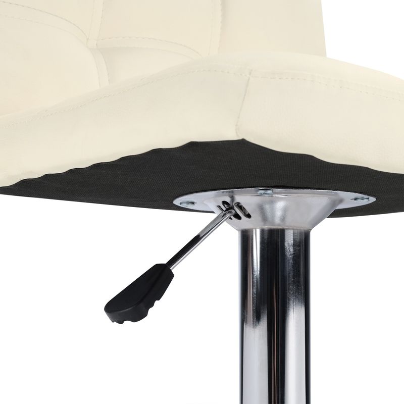 Bar Stools 1 Set Of 2, Counter Height Bar Stools, Square Cushion Bar Stools With Back, Footstool, Cafe, White, 2 Pieces_voghion.com