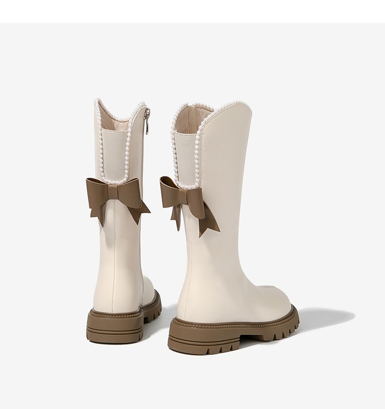 Per e bambini 2024 nuovi stivali lunghi in pelle invernale principessa ragazze straniere più scarpe in cashmere_voghion.com