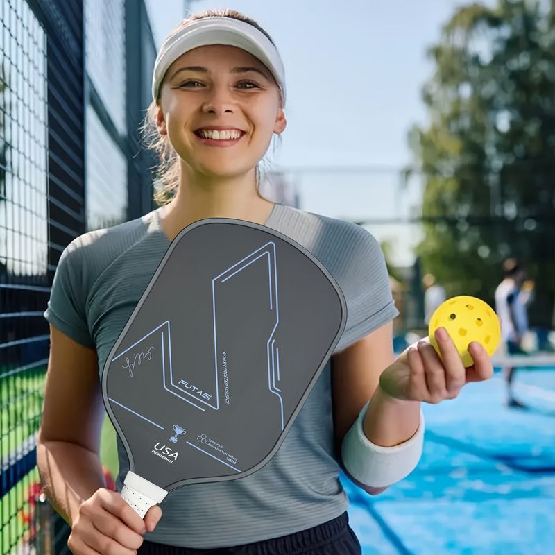 Raqueta de pickleball T700 de fibra de carbono, raqueta de pickleball de 16 mm con superficie rugosa y alta fricción, aprobada por USA Pickleball._voghion.com