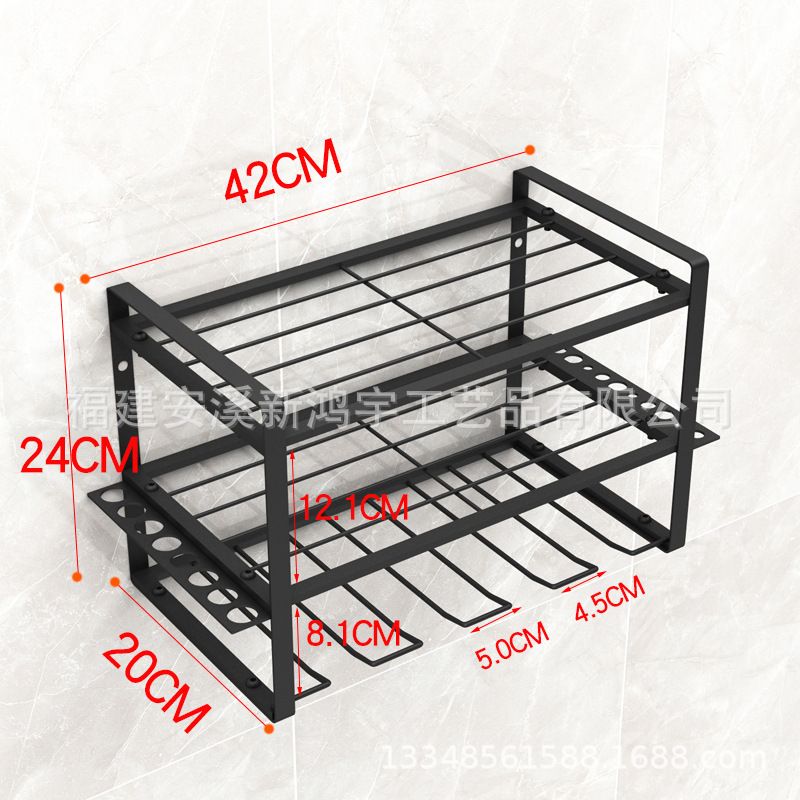 Support de perceuse à main à quatre couches, support mural pour outils électriques, support de rangement pour perceuse rechargeable, support de rangement pour outils de garage_voghion.com