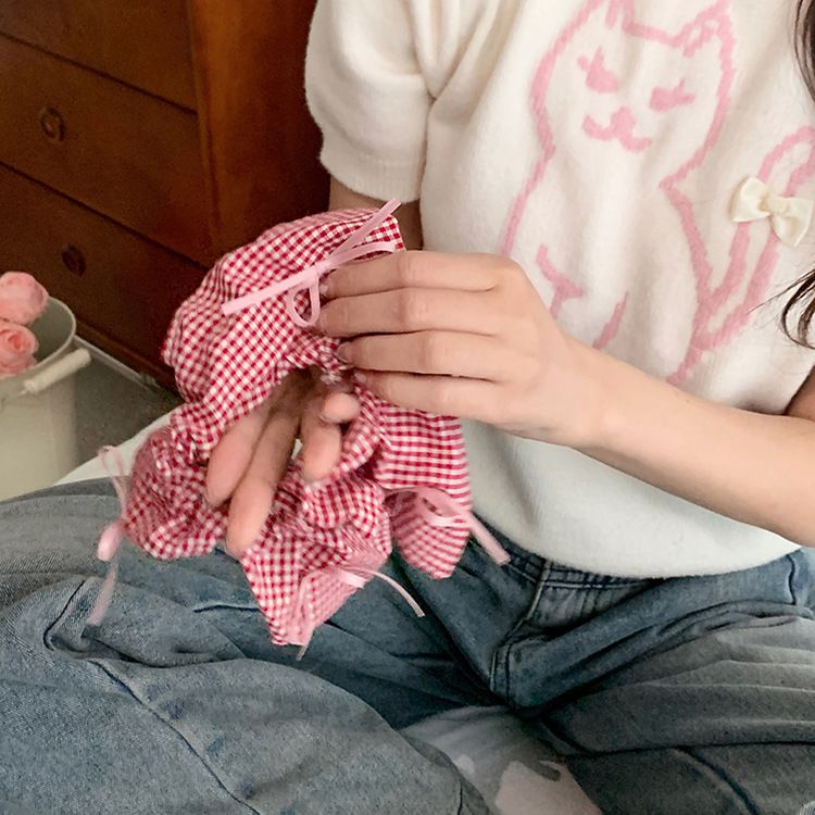 Fascia per capelli con fiocco in stile balletto, per intestino crasso, da donna, 2024, nuova fascia quadrata scozzese, accessori per capelli a forma di palla_voghion.com
