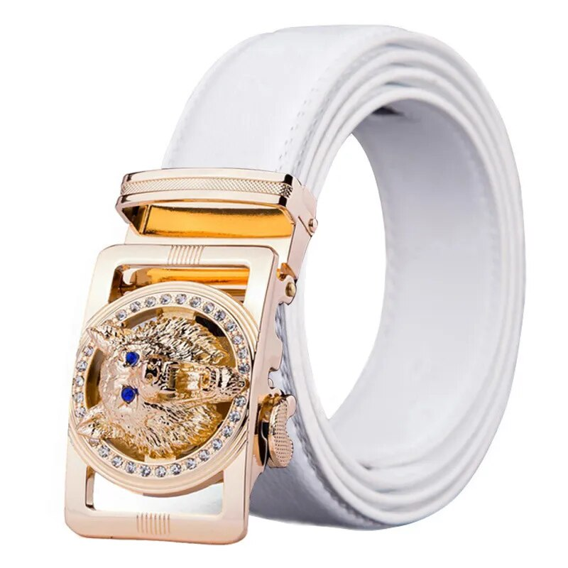 Gnuin Lathr Wolf For Mn Polychrom Rhinston Alloy Blt Automatic Buckl Black Brand Plus Siz Cintur_voghion.com