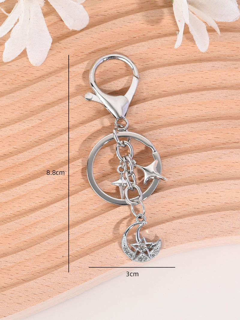 Colgante de llavero para coche con forma de estrella de cuatro puntas, estilo coreano, sencillo, ideal como regalo de San Valentín._voghion.com