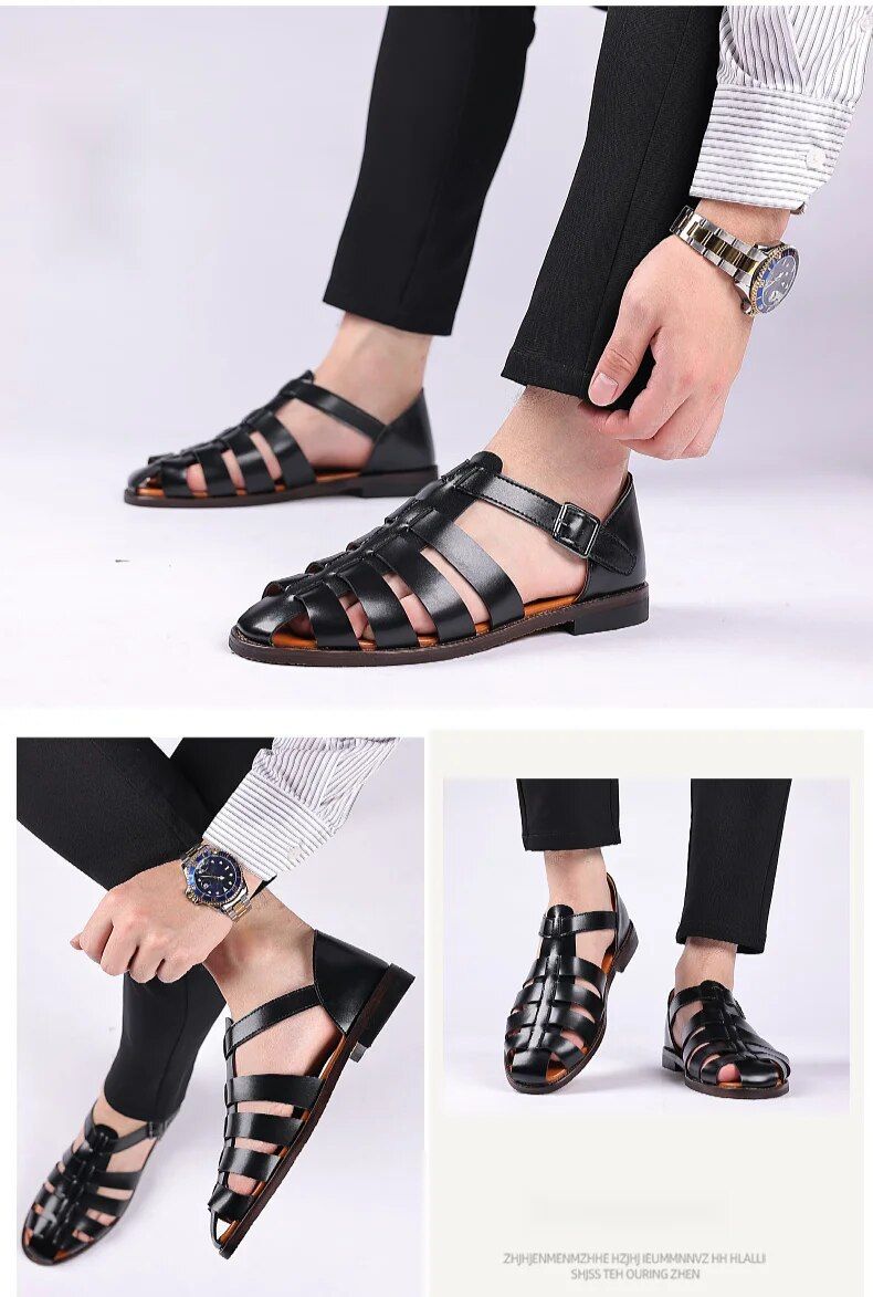 Große Größe 2024 neue Casual Sandalen Herrenmode Trend Römerschuhe_voghion.com