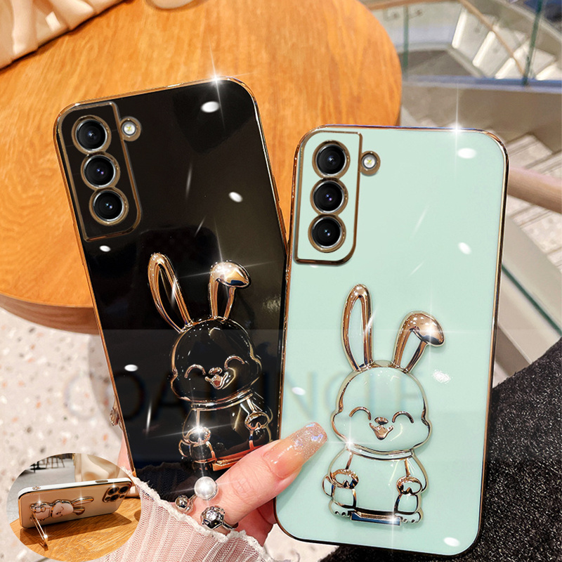 Rabbit Bear Astronaut Bracket Plating Phone Holder Case For Huawei Honor Magic3 Magic4 Magic5 Magic 3 4 5 Pro Stand Soft Cover_voghion.com