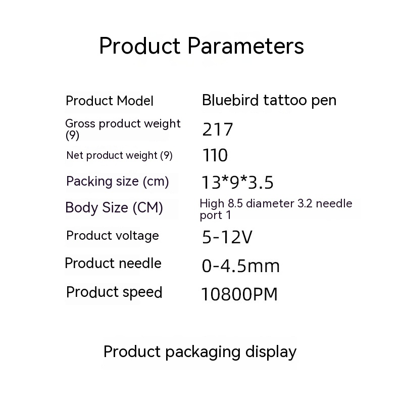 Attrezzatura per taglio, miscelazione e macchina integrata per tatuaggio con penna corta Blue Bird Motor Ou Liang_voghion.com