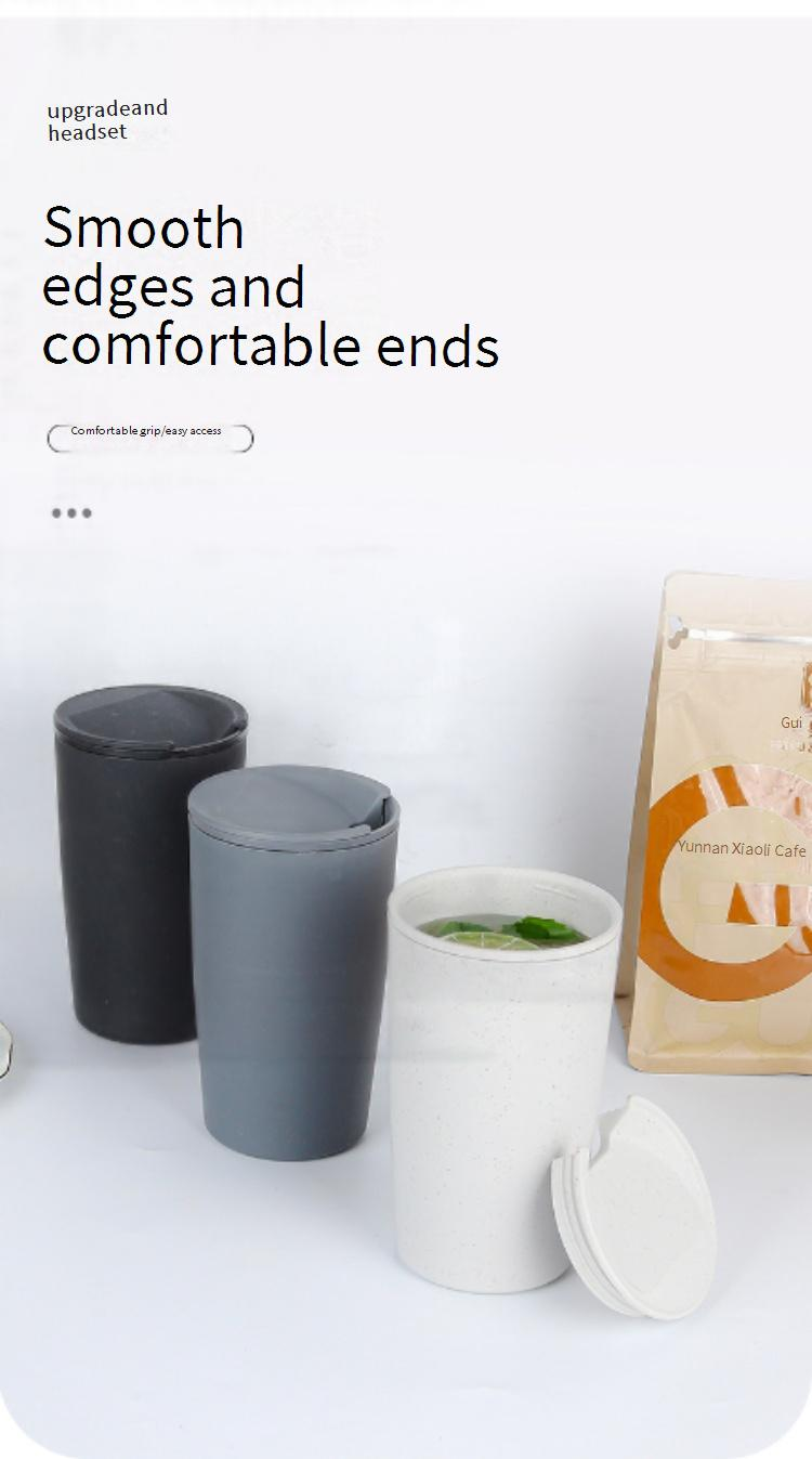 Umweltfreundlicher Kaffee- und Bierkrug aus Weizenstroh – Anpassbares Logo, mikrowellengeeignet, BPA-frei (450 ml für Büro/Bar/Café)_voghion.com