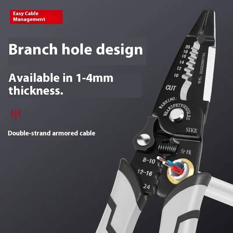 Professional Multi-Function Wire Stripper - Crimping, Cutting, And Stripping Tool For Electricians | Cr-V Steel Blades | Precision Tip Design_voghion.com