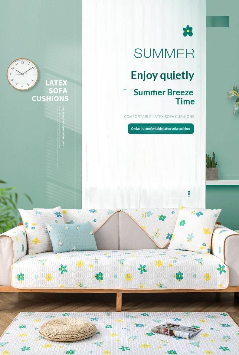 Funda de cojín de látex transpirable para sofá: refrescante en verano, antideslizante, ajuste universal para sofás y seccionales._voghion.com