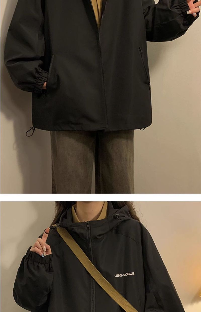 Women's Outdoor Jacket With Hood, Spring And Autumn Style, High-End Feel, Casual Oversize Coat, Loose Fit For Students_voghion.com