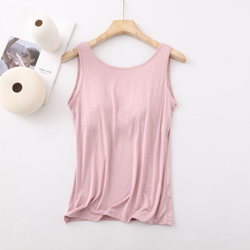 women's clothing One-piece vest bra with chest pad for women, can be worn outside without steel ring_voghion.com