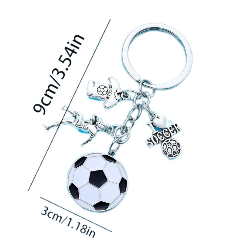 New Football Player Enthusiast Commemorative Sports Ball Keychain Gift For Brothers And Friends_voghion.com