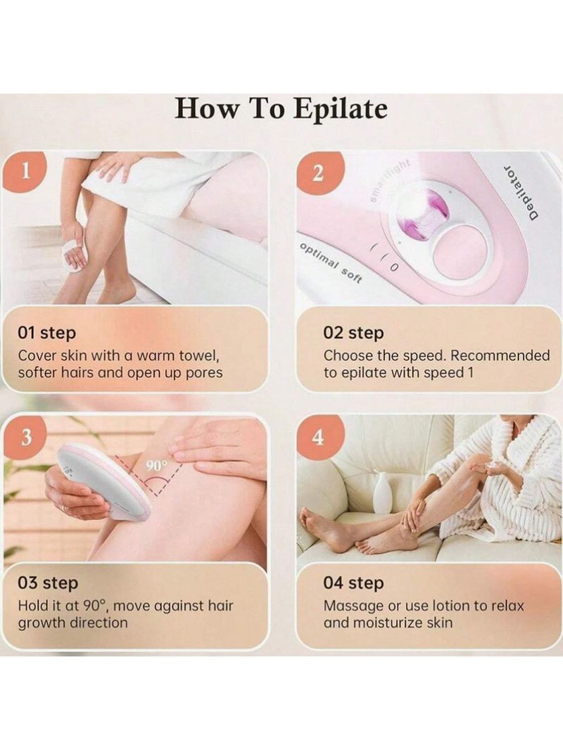 1pc Women's Underarm Hair Removal Device, Epilator For Women, Womens Shaver & Trimmer, Cordless, Rechargeable_voghion.com
