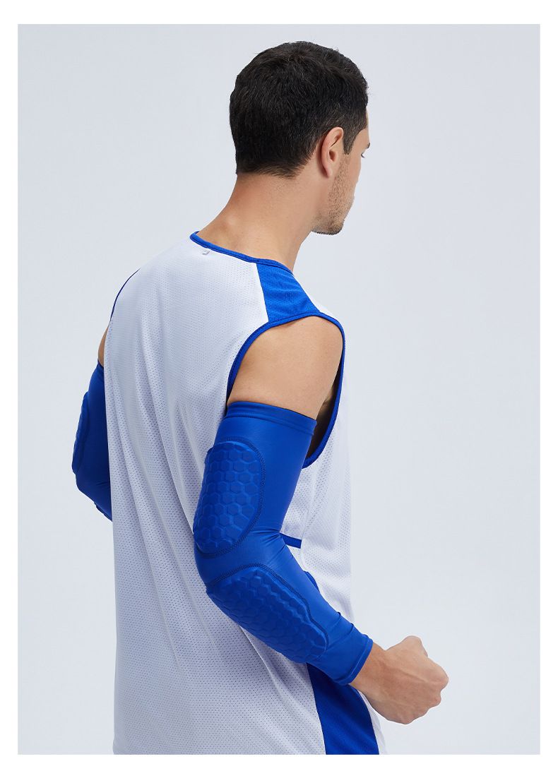 Waben-Basketball-Antikollisions-Armschutz, Lycra, verlängerter Druck-Torwart-Ellenbogenschutz, Fußball, Bergsteigen, Rugby-Ellenbogenschützer_voghion.com