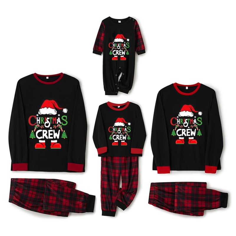 Completo natalizio per genitori e figli, completo per la famiglia, famiglia di tre o quattro persone, pigiama per la casa in cotone per genitori e figli, autunno e inverno_voghion.com