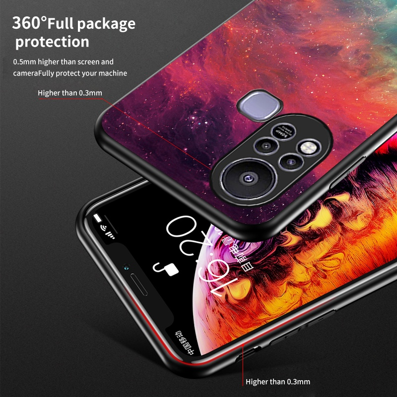 Infinix – Schutzhülle aus stoßfestem Glas, stoßfest, schwarzer Himmel, 11S, Note 10 Pro_voghion.com