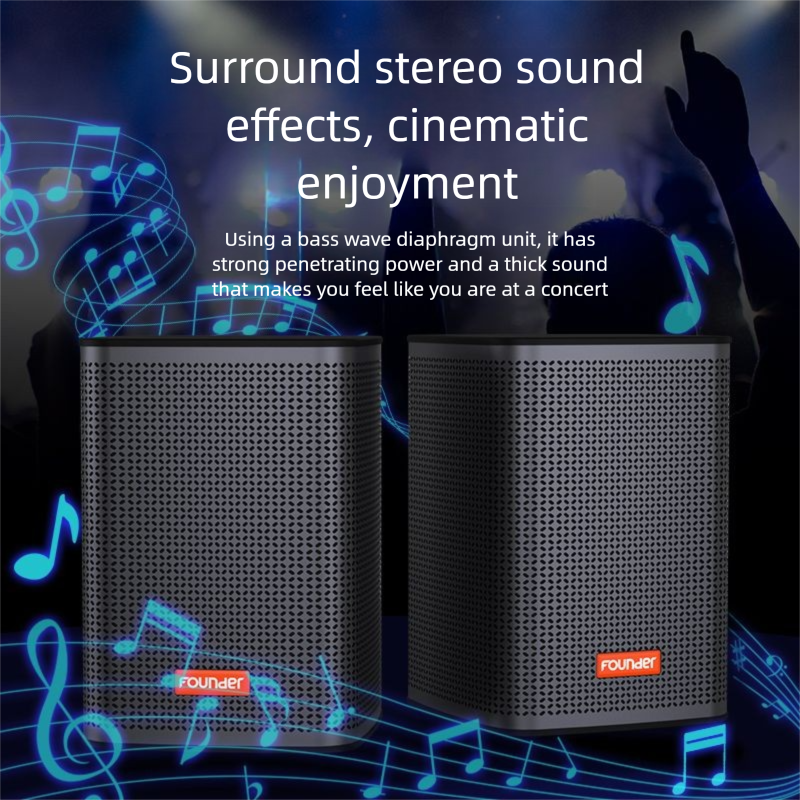 Founder C500 Wired Laptop Desktop Stand Surround High Sound Quality USB Speaker_voghion.com