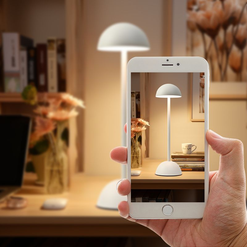 Lampada da scrivania a forma di fungo, ricaricabile, a LED, con dimmer a 3 colori, luce notturna decorativa, illuminazione per camera da letto_voghion.com