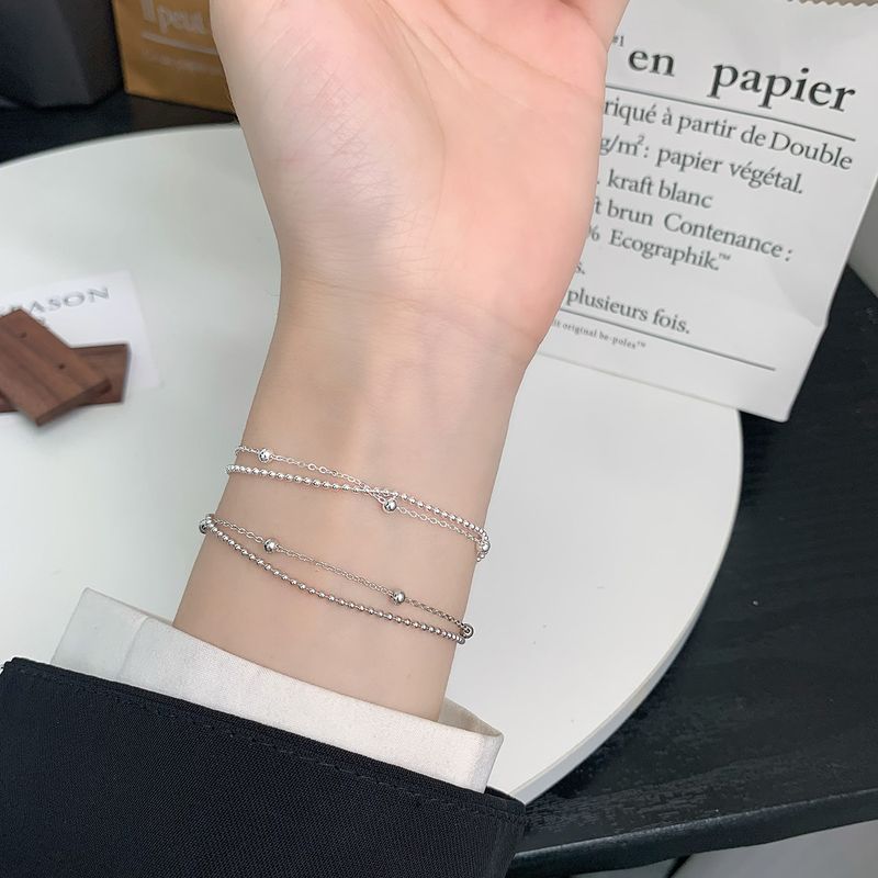 S925 Sterling Sëlwer Ronn Perlenkette Duebelschicht Armband Modesch Villsäiteg Perlen Handschmuck Temperament Nisch Einfach Bijouen Fra_voghion.com