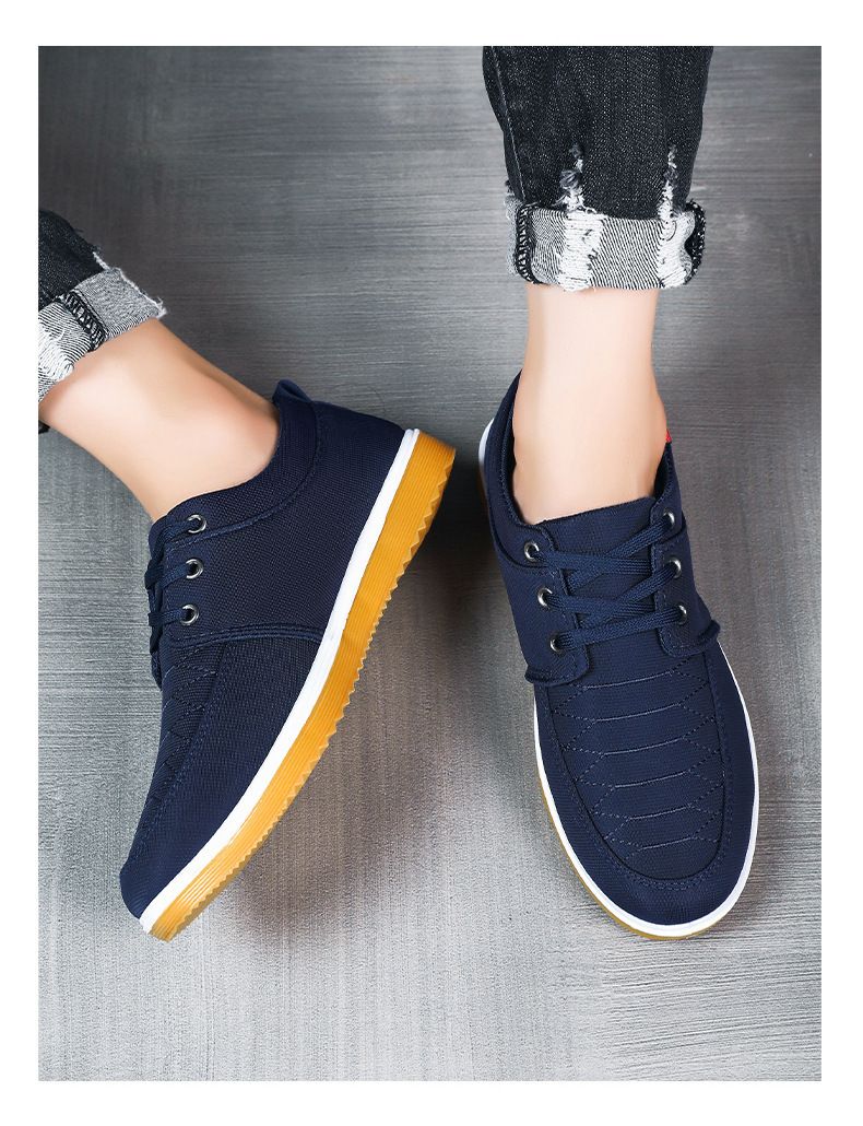 Men's Soft Sole Canvas Shoes - Breathable Non-Slip Comfortable Casual Shoes For Big Size (Up To 47) - Classic Round Toe Slip-On For Work & Daily Wear_voghion.com