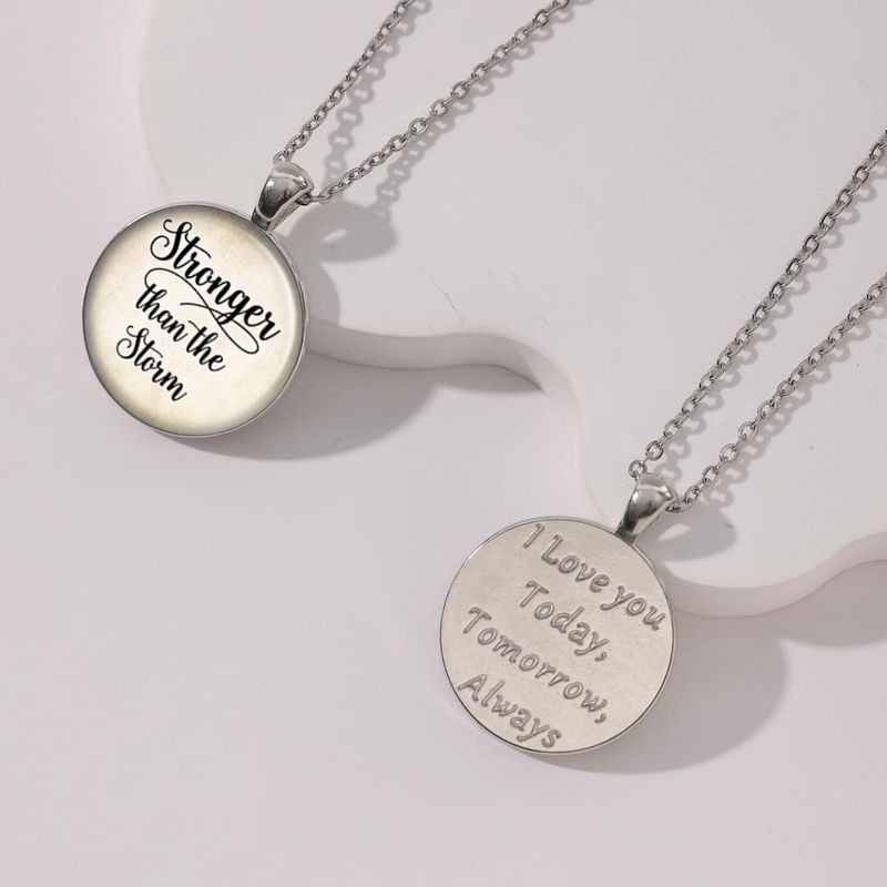 Fashion Moon Star Silver Round Glass Art Photo Pendant Necklace, Fashion Jewelry Accessories Gift_voghion.com