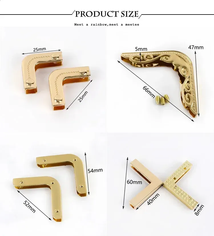 10/20 Stück Metall-Eckenschutz für Handtaschen, Riemenabdeckungen, Verschlusskappen, Eckenschutz, Zierclips, DIY-Kantenband-Hardware_voghion.com