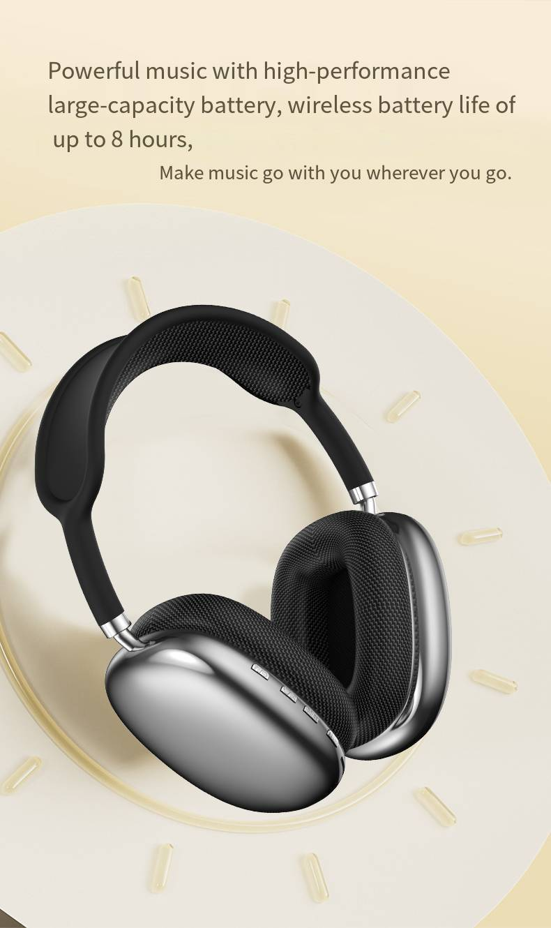 Cuffie P9Promax Auricolari stereo Bluetooth wireless con ricarica Type-C in cotone_voghion.com