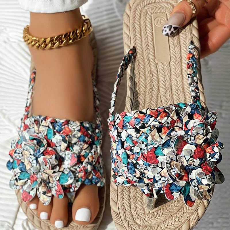 Women's Shoes popular braided strap flip flop sandals_voghion.com