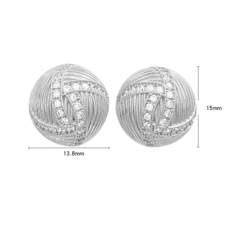 Orecchini a bottone in argento sterling con zirconi intarsiati, orecchini di nicchia minimalisti, jolly retrò, eleganti, stile coreano, da donna, di alta qualità_voghion.com