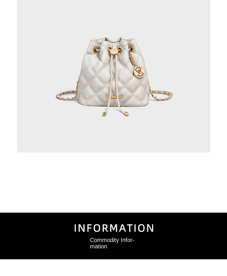 VINEY Bucket Bag Damen 2025 Neue Sommer Echtleder Damentasche Rhombus Chain Bag Kleine Tragetasche Messenger Bag_voghion.com
