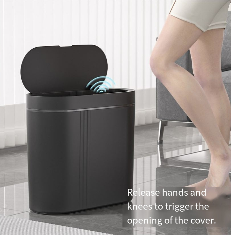 Papelera de inducción totalmente automática para el hogar, sala de estar, dormitorio, baño, espacio, papelera inteligente_voghion.com