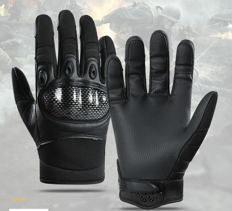 Gants de cyclisme tactiques pour entraînement en extérieur, moto, antidérapants, résistants à l'usure, écran tactile, PU, pour hommes, doigts longs, coque rigide, protection_voghion.com
