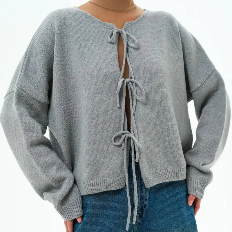 Oversized Knit Cardigan With Belt - Soft & Stylish Open-Front Sweater For Women (Half Open Collar, Long Sleeve, Wrap Design, Multiple Colors)_voghion.com