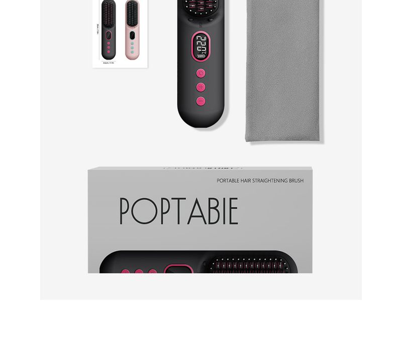 Støbeværktøj trådløs hårglattekam negative ioner mini bærbar fluffy krøllejern glat dobbelt formål hårglattekam negative ioner_voghion.com