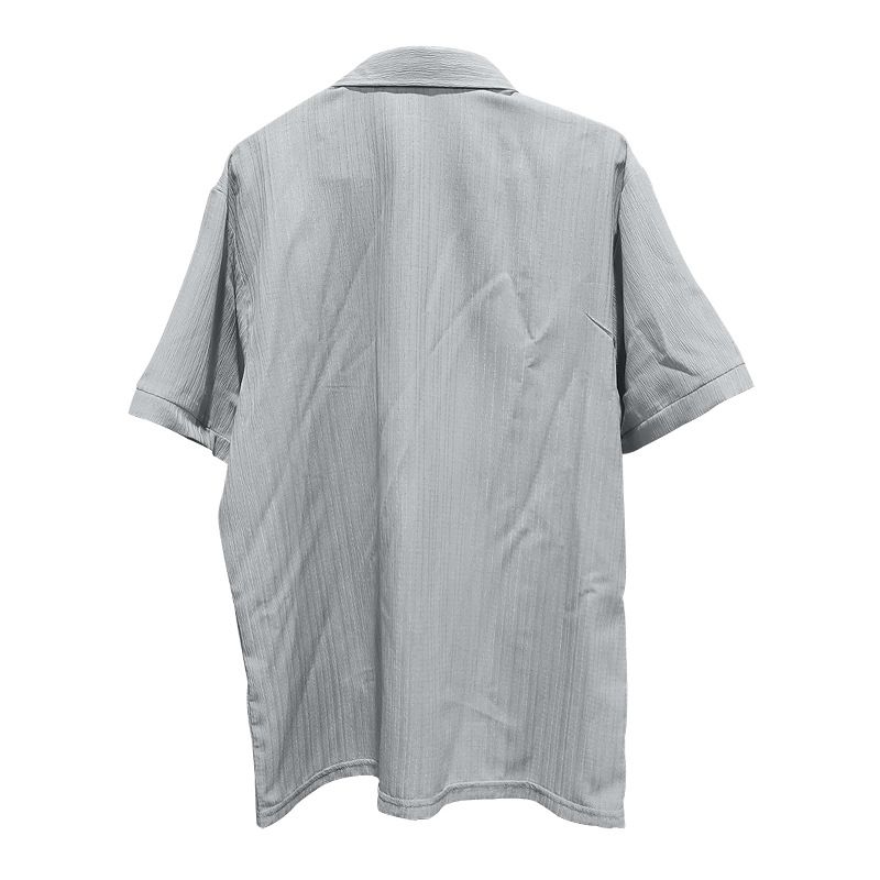2024 Summer Men's Shirt Casual Loose Short Sleeve Beach Button-Up Top_voghion.com