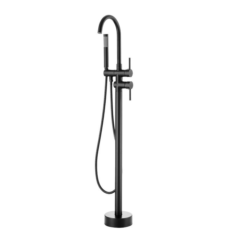 Spout Tub Shower Two Mixer Bathin Floor Mount For Water 360° Faucet Modes Swivel Freestanding Bathtub Filler Taps Freestanding_voghion.com