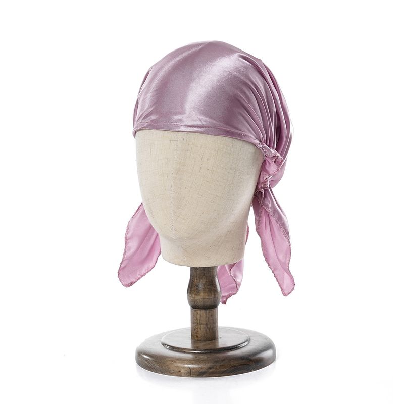 Men's Hats Headscarf Simulation Silk Satin Sleeping Cap Home Triangular Elastic Hat Ladies Elastic Satin Solid Color Home_voghion.com