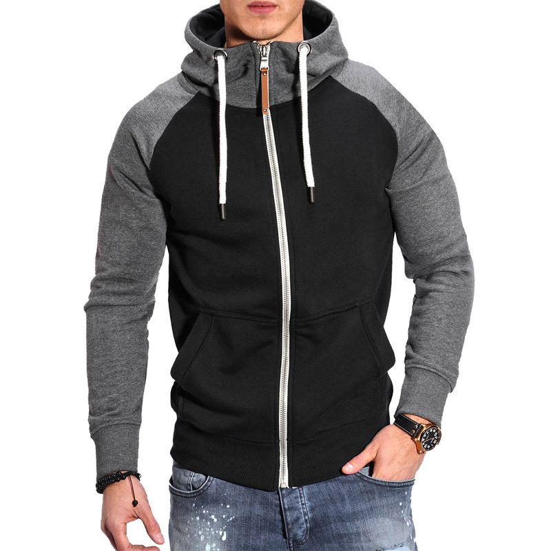 Felpa da uomo con maniche raglan, casual, alla moda, con colori a contrasto, per il fitness e lo sport, abbinata ai colori_voghion.com