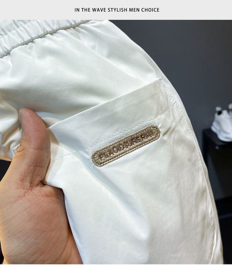Summer Thin Ice Silk Men, Loose And Versatile, Trendy Sports Leggings, Cropped Casual Pants For Men_voghion.com