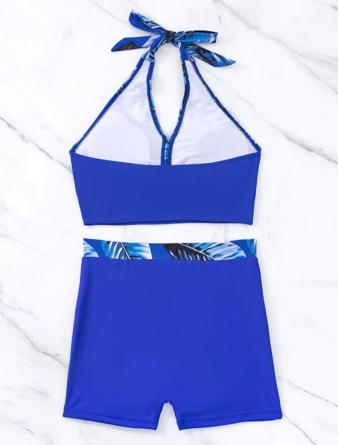 Costume da bagno intero da donna, con stampa digitale, con lacci, scollo all'americana, boxer, bikini sexy_voghion.com
