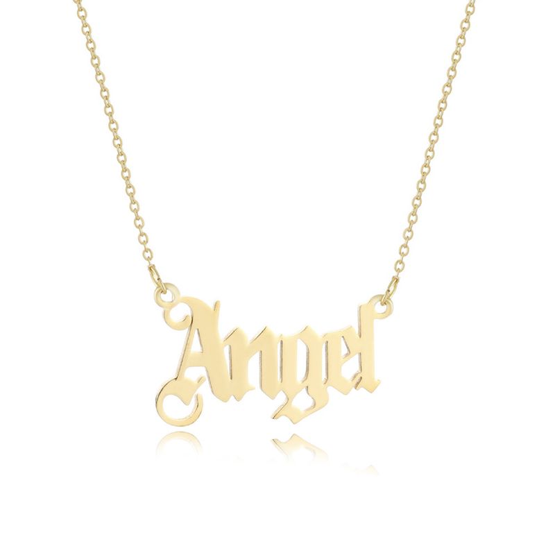 Damen-Halskette mit Anhänger, Engelform, Buchstabe_voghion.com