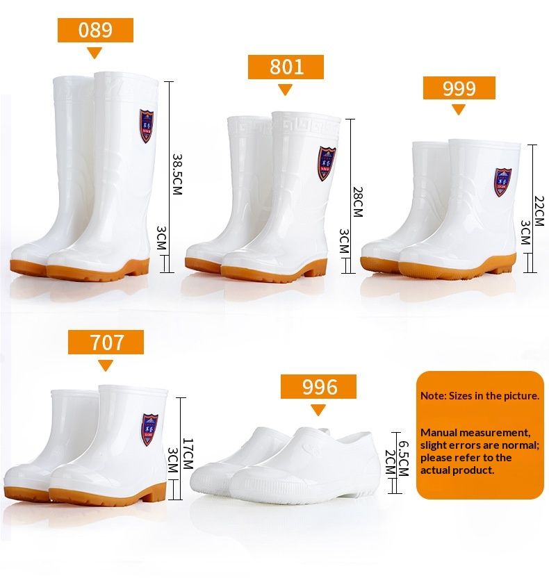 WalkPrime Scarpe da acqua impermeabili antiscivolo con suola in pelle bovina bianche igieniche per fabbrica alimentare da uomo Stivali da pioggia_voghion.com