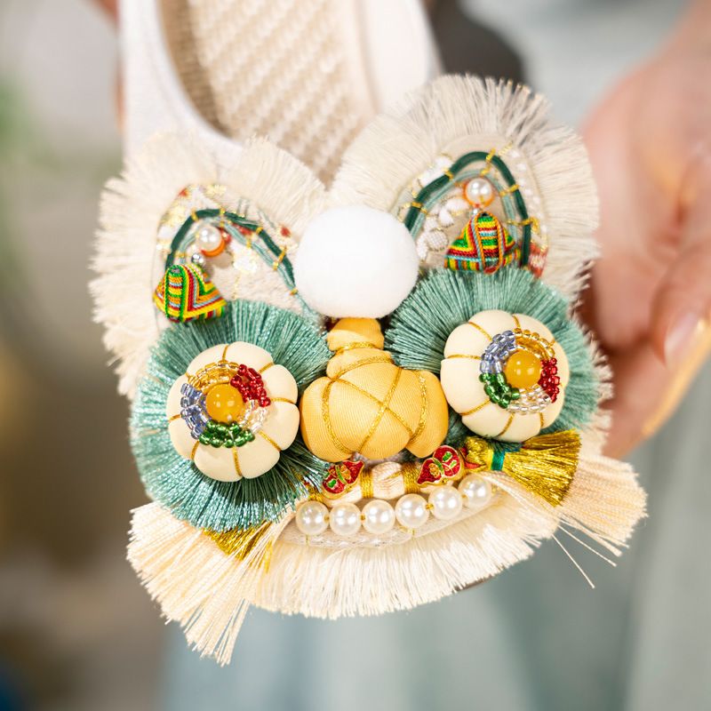ShoeGlobe Vintage Ethnic Spring Embroidered Auspicious Handmade Slippers 2025 Tiger Head Shoes Adult Dragon Boat Festival New_voghion.com